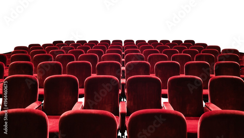 Foto Isolated luxurious red velvet empty seats ready for a classic cinema or theater