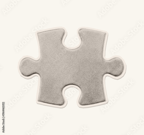 Abstract puzzle piece with halftone texture. Jigsaw element ideal for autism awareness, teamwork, unity, support, problem solving and strategy concepts.