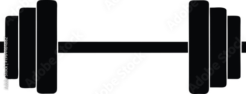 Black Dumbbell Gym Equipment Icon