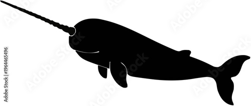 Narwhal Silhouette – Flat Vector Plotter Cut File