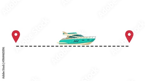 Sea Ship Path Location Green Screen