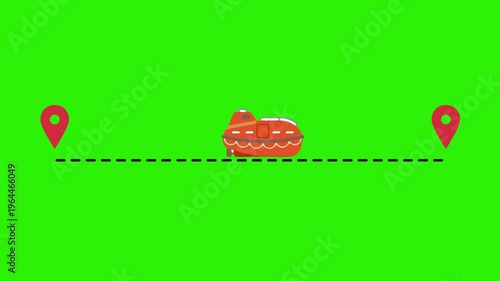Sea SSea Ship Path Location Green Screenhip Path Location Green Screen