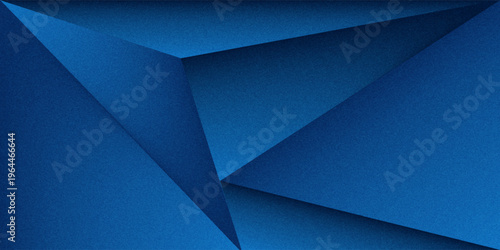 Black dark navy blue silver abstract pattern background. Geometric shape. Line triangle angle fold polygon diamond 3D. Color gradient ombre. Rough grain noise. Light shadow. Matte shimmer. Minimum.