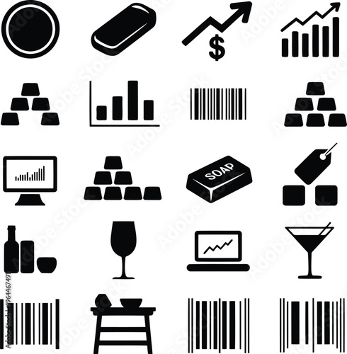 Representing business and finance icons 