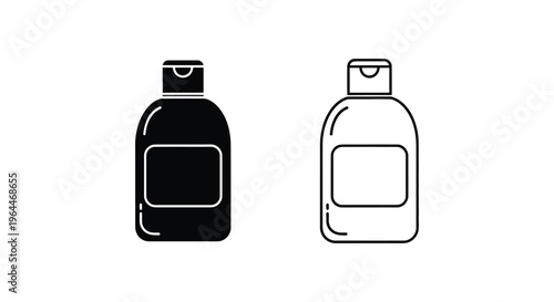 Black and white perfume bottle icons Vector