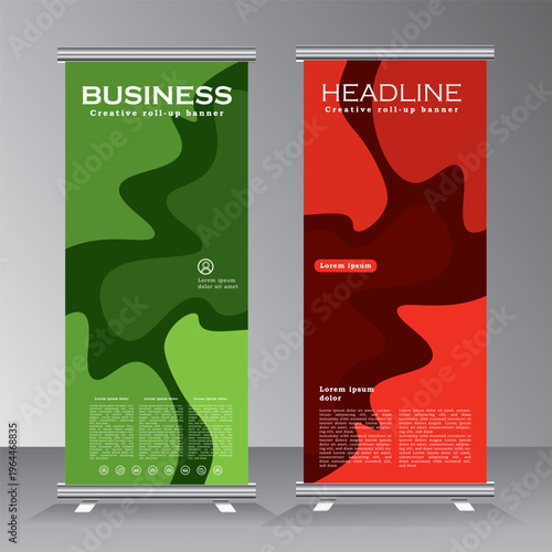 Corporate roll up banner design template for your business, Roll up banner design, vector eps 10.