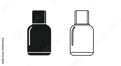 Black and white perfume bottle illustration Vector