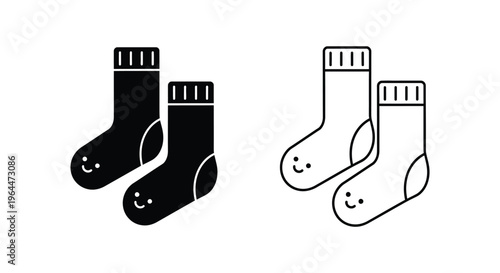 Smiling socks cartoon character design Vector