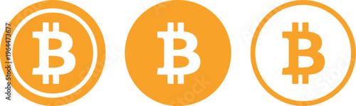 Bitcoin cryptocurrency BTC logo, minimal vector symbol for digital currency