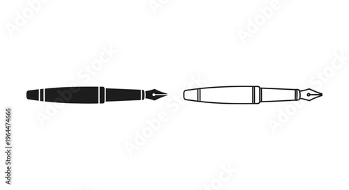 Fountain pens illustration Vector