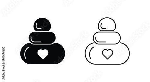 Zen stones with heart symbol Vector