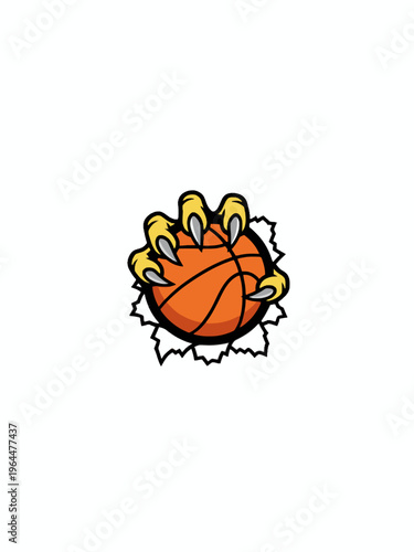 Basketball Held by Predator Claw Ripping Through Surface