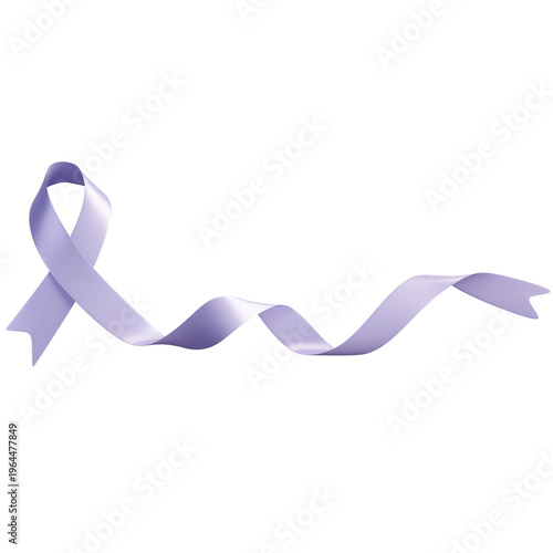 Periwinkle or Lavender Awareness Ribbon Symbol of Esophageal Cancer Awareness Month, Epilepsy, Rett Syndrome and Other  All Types of Cancer Awareness