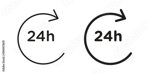 24 Hrs icons collection vector design illustration isolated. EPS10