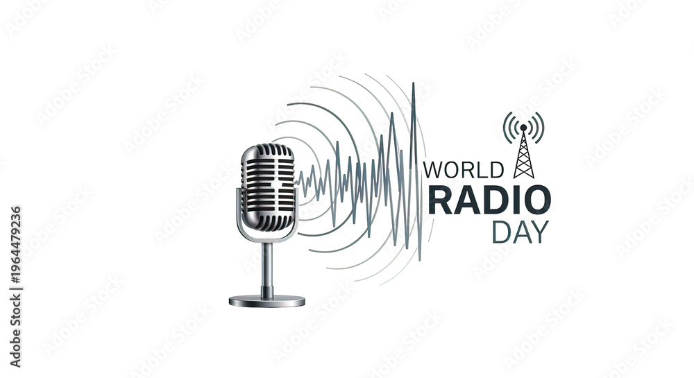 Fototapeta premium Vintage Microphone Radio Broadcasting Device.