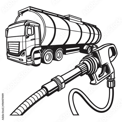 Fuel truck and nozzle gas nozzle tanker truck transportation