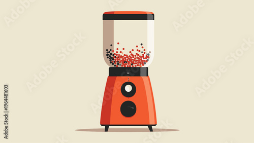 Modern Automatic Pet Feeder Device with Red and Black Pods