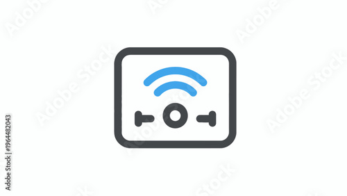 Bold outline vector icon of an ultrasonic pest repeller with signal waves and controls