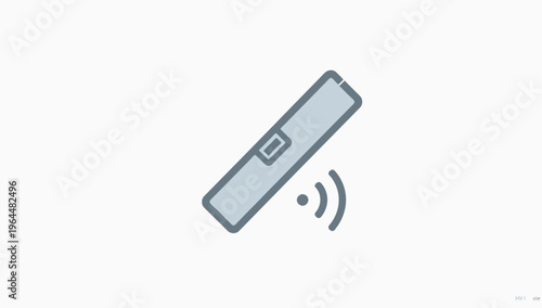 Sleek wireless remote control vector icon with signal transmission, symbolizing digital connectivity and smart device operation