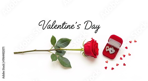 Valentines Day gift with rose.