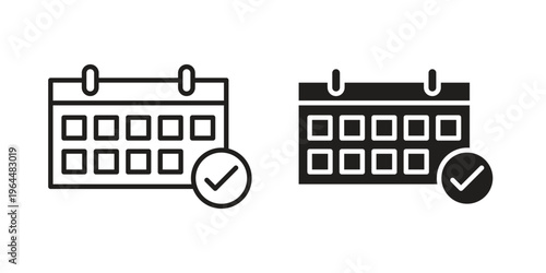 Calendar check icons collection vector design illustration isolated. EPS10