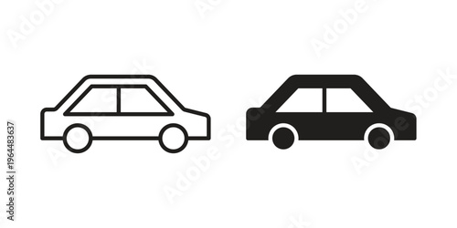 Car side view icons collection vector design illustration isolated. EPS10