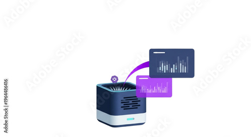 Modern laboratory equipment with analytical graphs and charts for scientific research