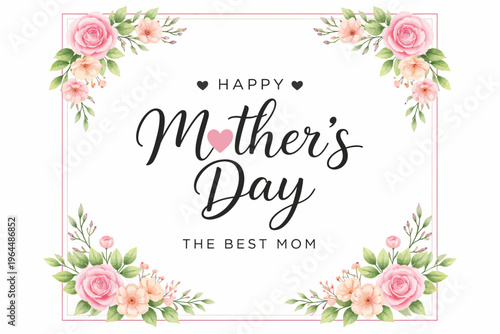 Mother's day greeting card with floral design