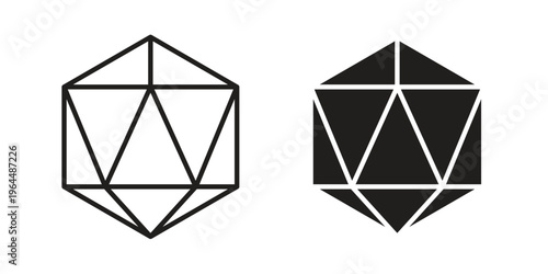 Dice d20 icons collection vector design illustration isolated. EPS10