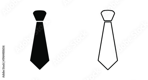 Black and white necktie illustrations Vector