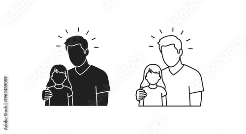 Father and daughter sharing a moment of love Vector