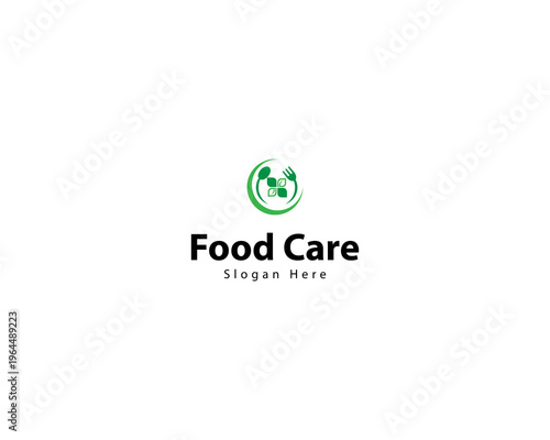 Creative healthy food logo template. Logo for restaurant food or farm food. Fork spoon with leaf and hill logo design vector design illustration