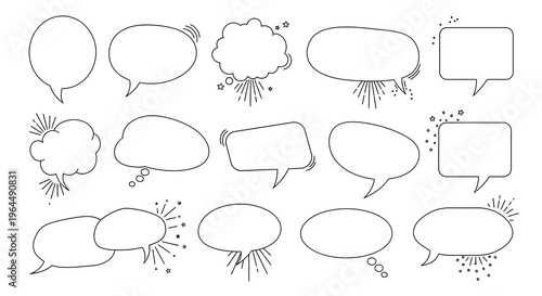 A set of comic speech bubbles and prank speech bubbles with various captions like 'Gotcha!', 'No way!', 'Just kidding!', and 'Prank!' for April Fools' Day, illustrated in a simple line