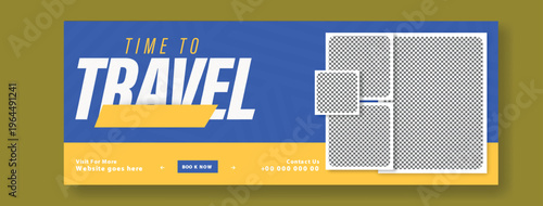 Travel Cover Template Design Banner. Time to Travel: Get Ready for a New Adventure