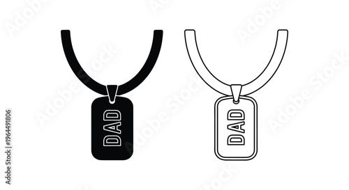 Dad dog tag necklaces Vector