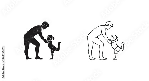 Father and child playing together happy family Vector