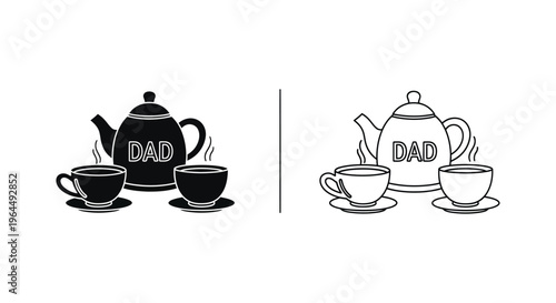 Dad tea time funny fathers day gifts Vector