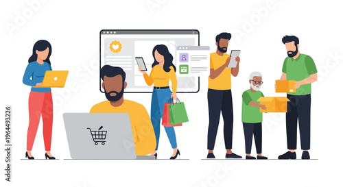 E-commerce and Online Shopping Ecosystem with Diverse People: Digital Retail, Delivery Logistics, and Customer Experience