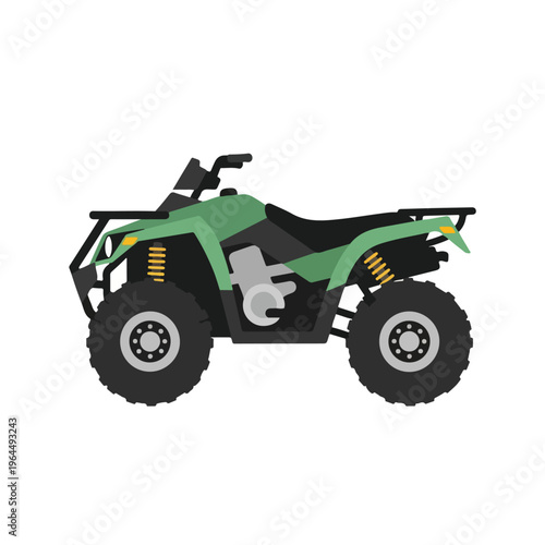Green all terrain vehicle for outdoor adventures and recreational activities