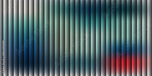 Glass gradient texture with teal and navy ripple pattern and smooth light distortion. Wavy abstract flow, futuristic blur effect, reeded vertical displacement. Vector illustration