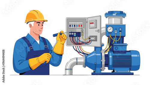 Expert Technician at Work: An expert technician meticulously inspects and maintains intricate machinery, ensuring optimal functionality and precision. This image encapsulates professionalism.