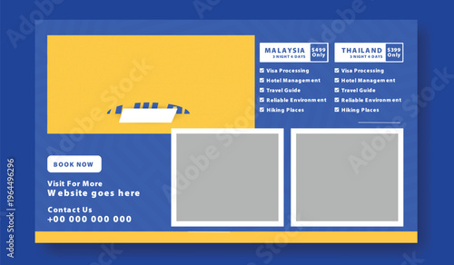 Travel Web Banner Template Design. Time to Travel Get Ready for a New Adventure
