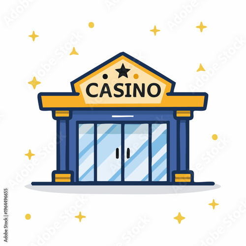 シンプルなカジノのネオンサイン風ベクターアイコン