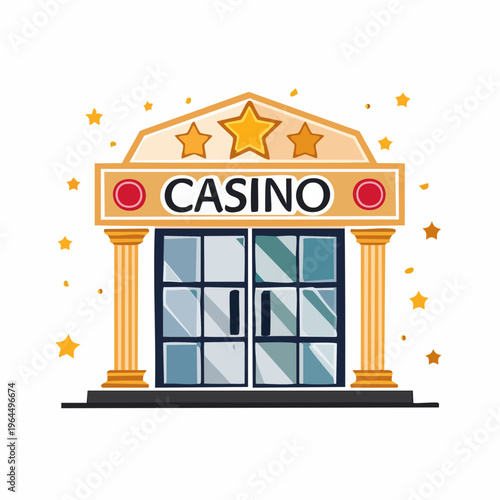 シンプルなカジノのネオンサイン風ベクターアイコン