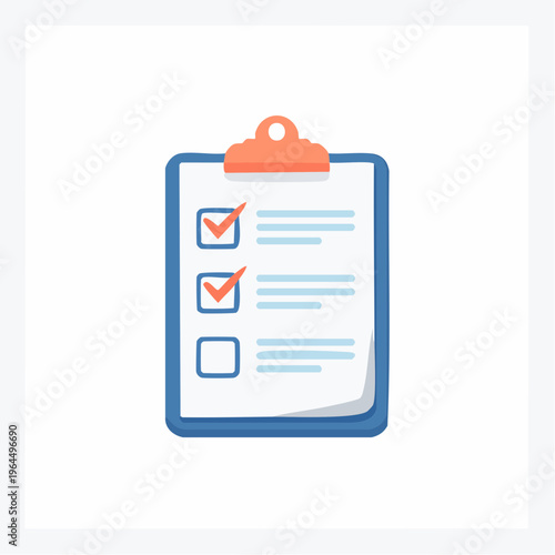 シンプルな研究用チェックリストとバインダーのベクターアイコン