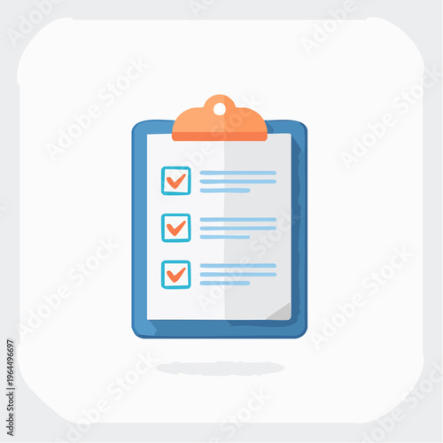 シンプルな研究用チェックリストとバインダーのベクターアイコン