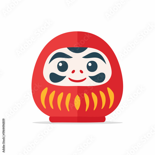 シンプルなだるまのベクターアイコン（縁起物）