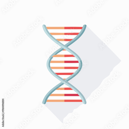 シンプルなDNA二重らせんのベクターアイコン（遺伝子・バイオ）