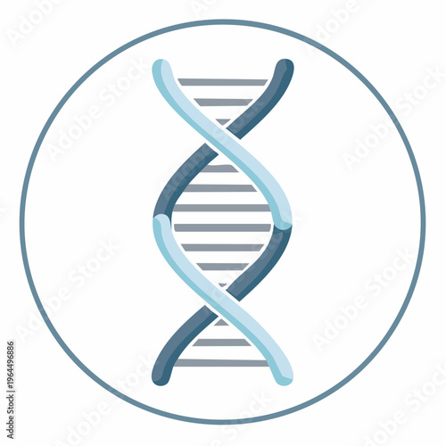 シンプルなDNA二重らせんのベクターアイコン（遺伝子・バイオ）
