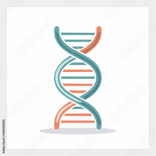 シンプルなDNA二重らせんのベクターアイコン（遺伝子・バイオ）